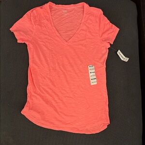 a new day Women's Short Sleeve V-Neck Coral Tee